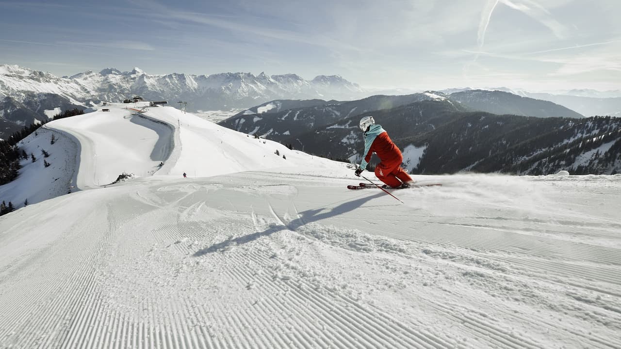 Nästan först i backen Saalfelden Leogang Semester i Österrike