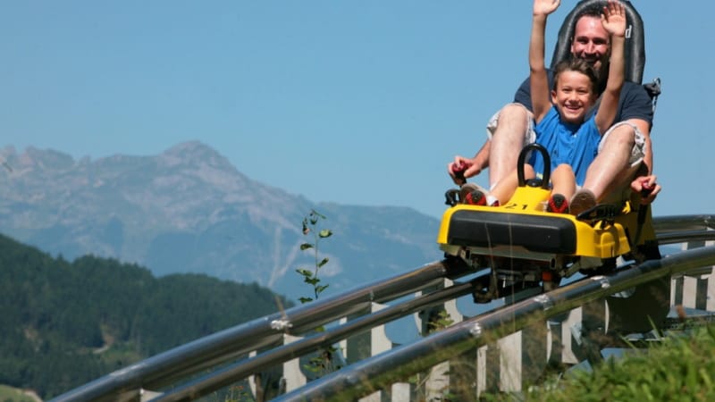 Sommerrodelbahn Maisflitzer på Maiskogel Saalbach Hinterglemm Semester i Österrike