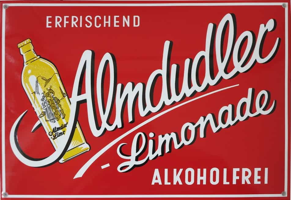 Almdudler - Retro-reklamskylt i metall