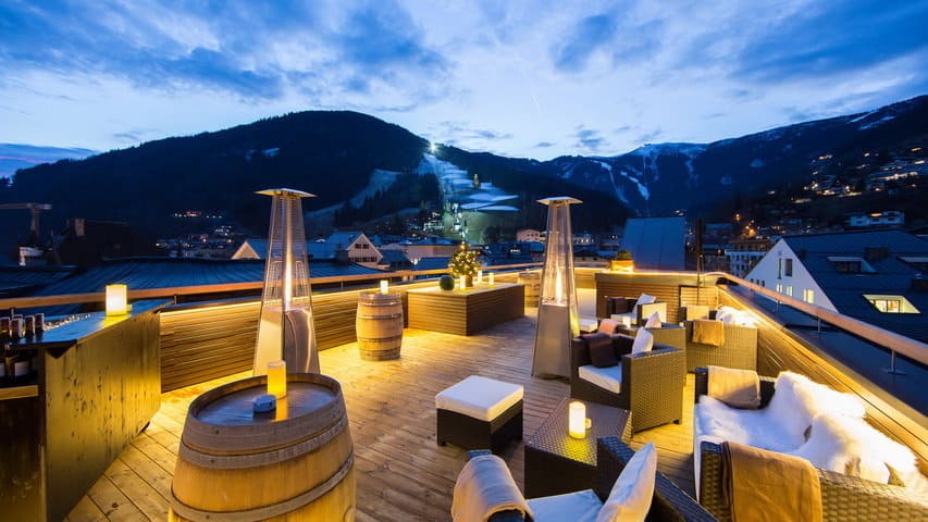 Hotel Heitzmann - Takterrass Skidsemester i Zell am See med Austria Travel - Hotel Heitzmann - Takterass
