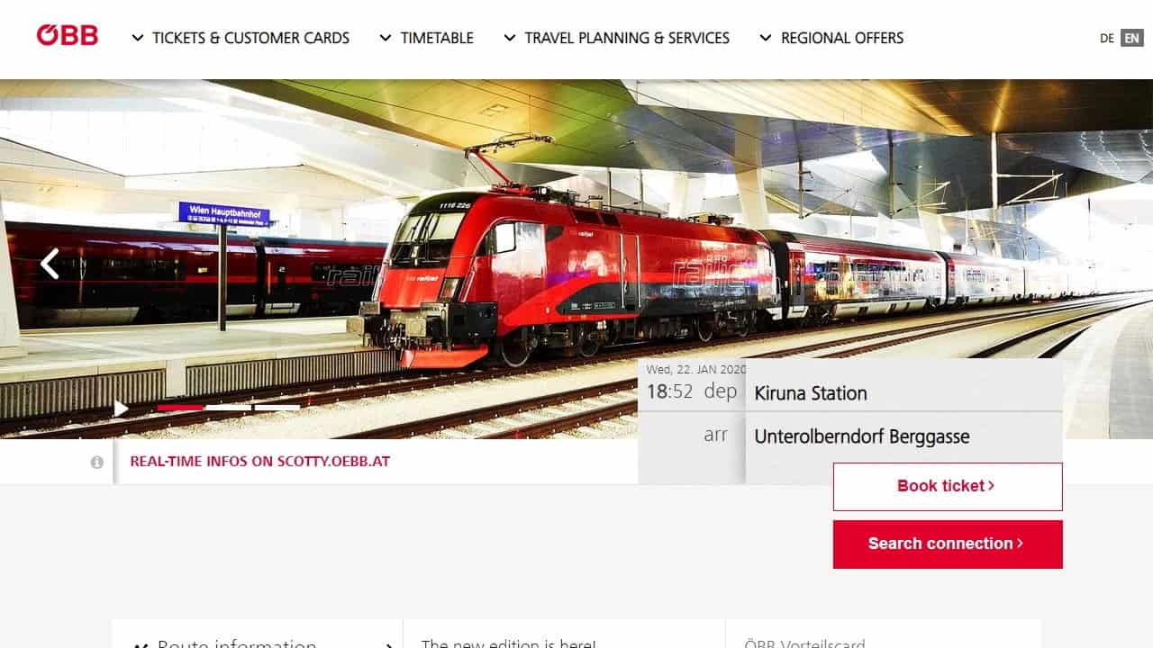 Tåg mellan Sverige och Österrike