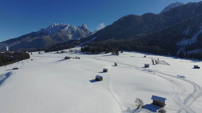 Panorama längdåkningsspår Niederdorf-Villabassa
