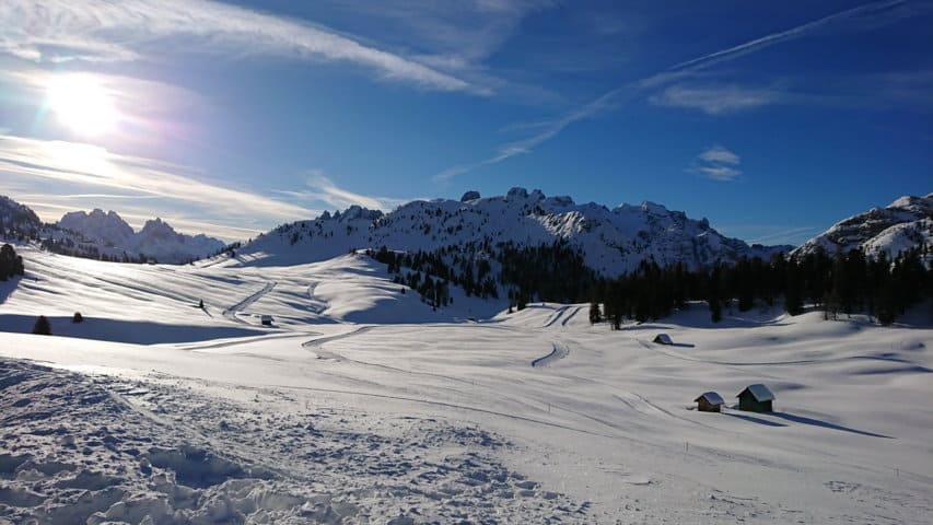 Längdskidåkning Plätzwiese Dolomiterna
