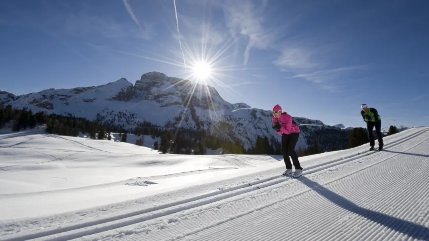 Längdåkning Hochpusterdal Dolomiterna