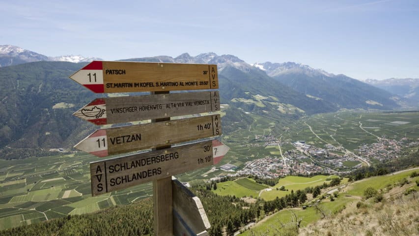 Vägvisare Vinschgau Höhenweg