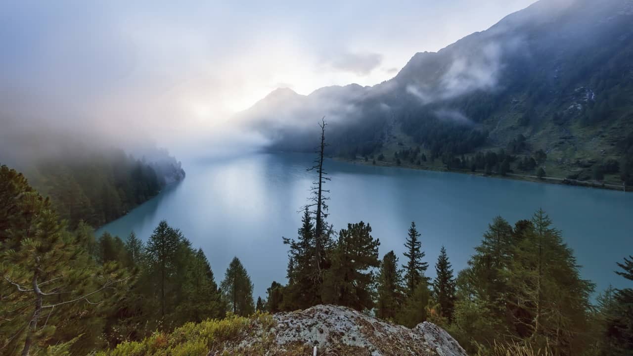 Zufrittsee i Martelltal nationalparken Stilfserjoch