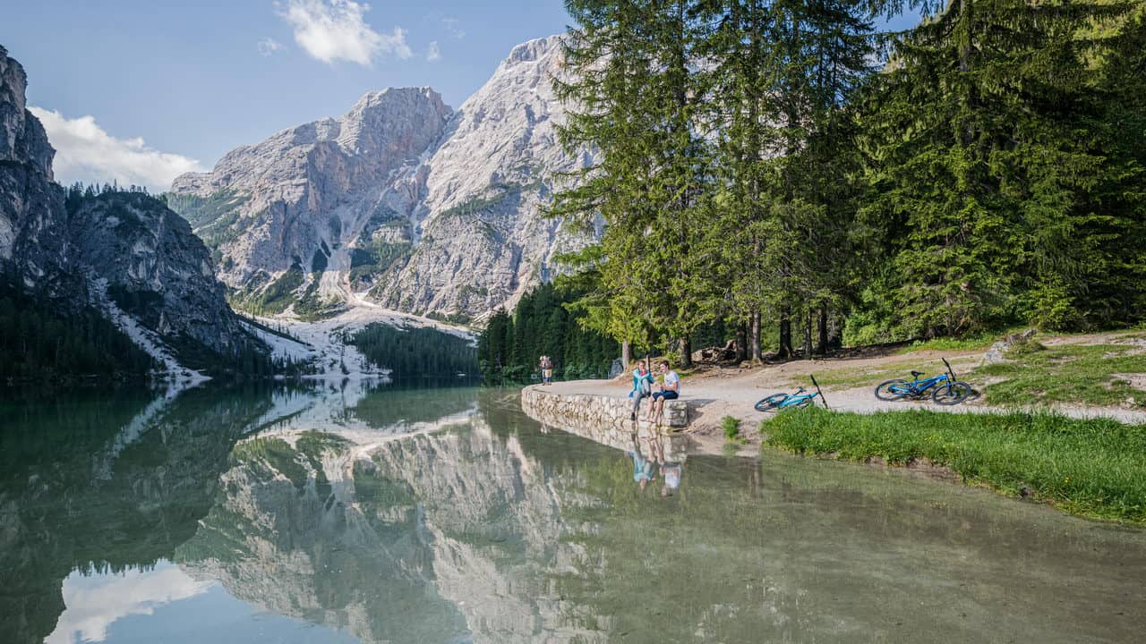 Paus med utsikt MTB Dolomiterna