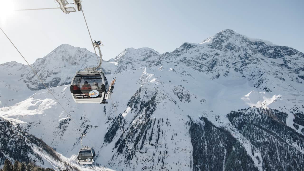 Kabinbana skidsemester hotel Paradies Sulden-Solda Italien