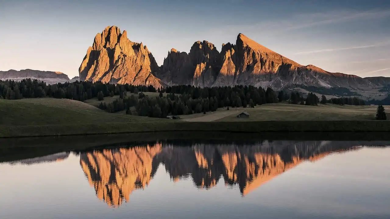 Langkofel i solnedgången Austria Travel