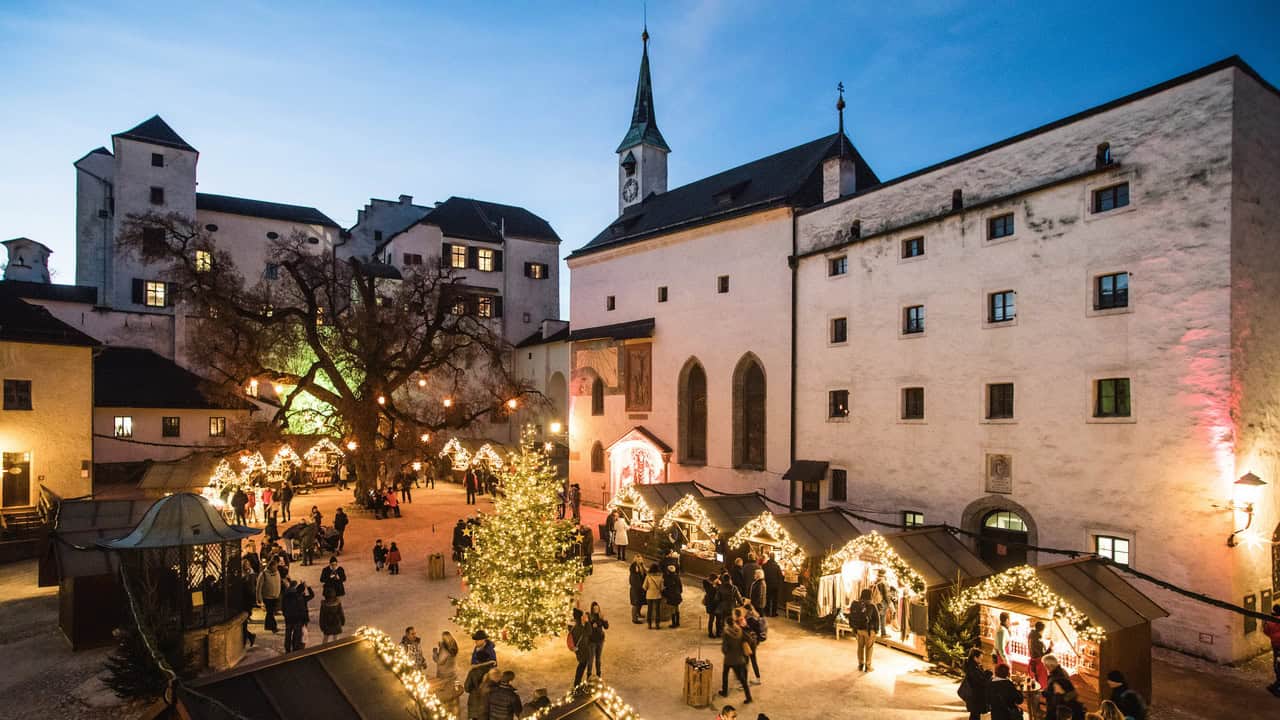 Julmarknad fästning Hohensalzburg Salzburg