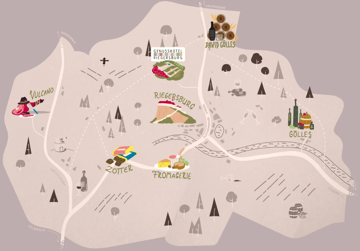 Genusshotel Riegersburg, Österrikes Vulkanland, grafik manufakturer