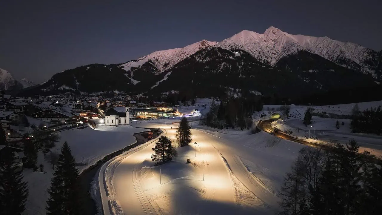 Elljusspår vid kapellet Seekirchl Seefeld