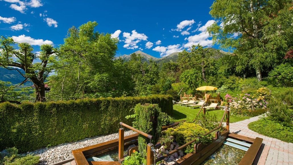 Trädgård Hotel Alpenblick Bad Gastein
