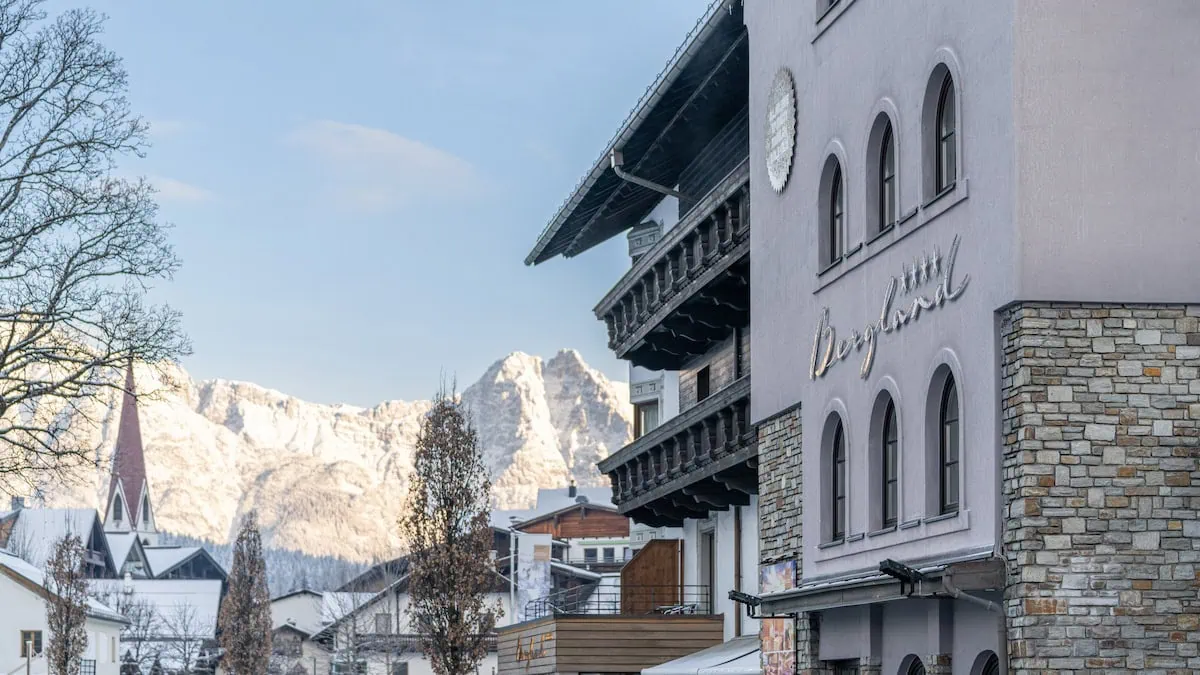 Hotel Bergland på vintern Seefeld